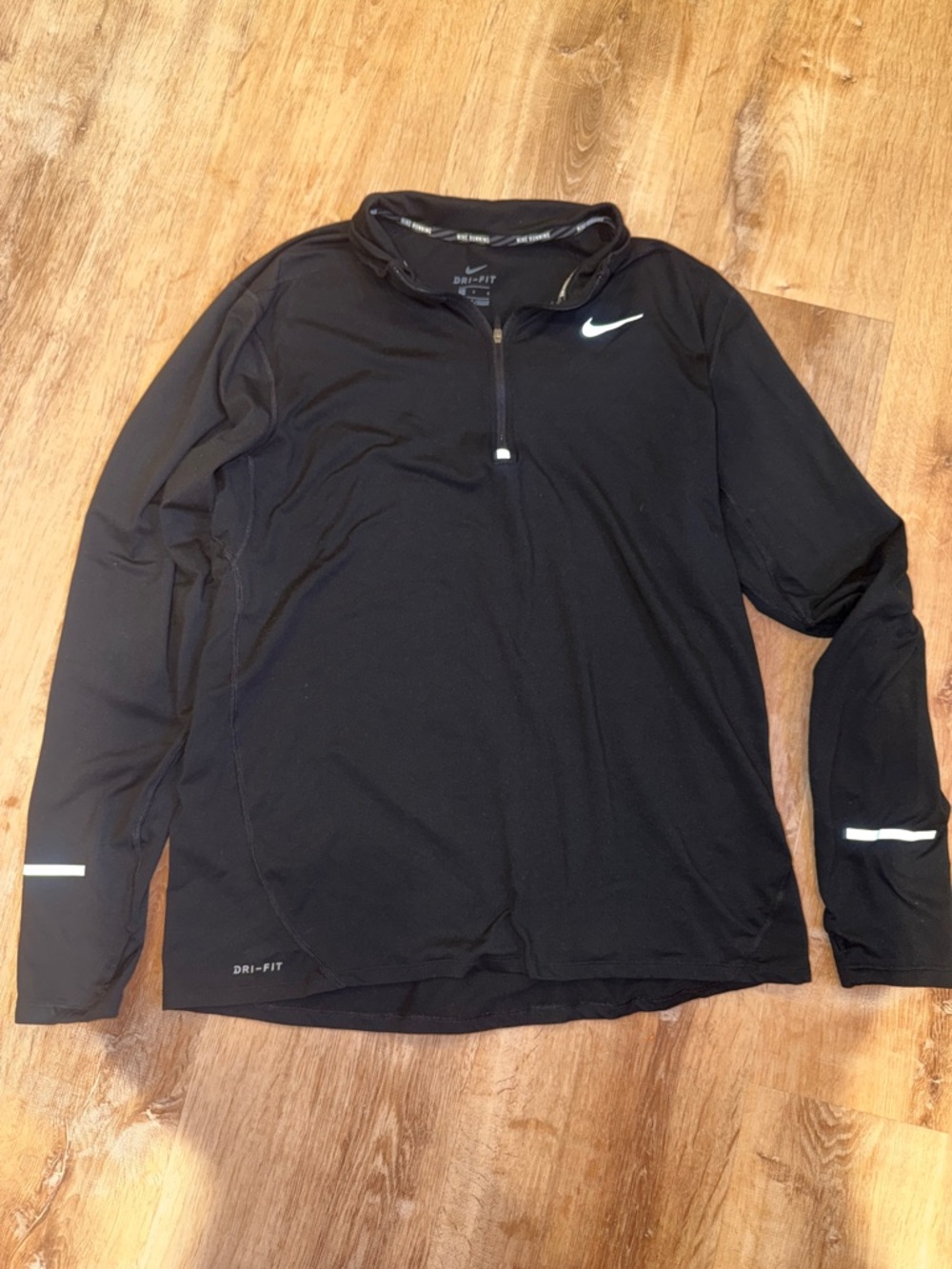 Nike Black Dri-FIT Half-Zip Performance Jacket with White Swoosh
